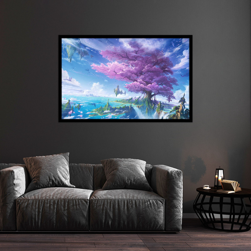 تابلو بکلیت طرح هنری فانتزی منظره طبیعت مدل B-bu1195