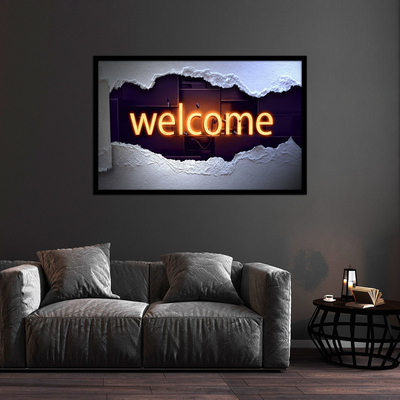 تابلو بکلیت طرح جمله خوش امدی  WELCOME مدل B-bu2240