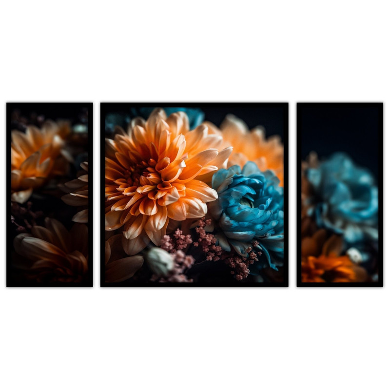 تابلو بکلیت طرح هنری گل مدل B-bu3206 مجموعه 3 عددی