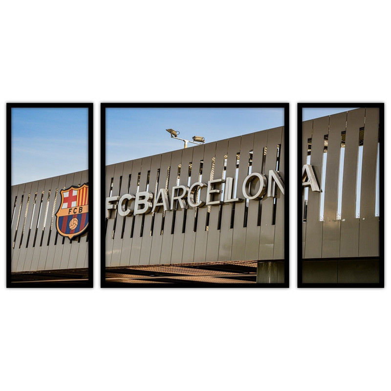 تابلو بکلیت طرح ورزشی و فوتبال  باشگاه بارسلونا مدل B-bu3215 مجموعه 3 عددی