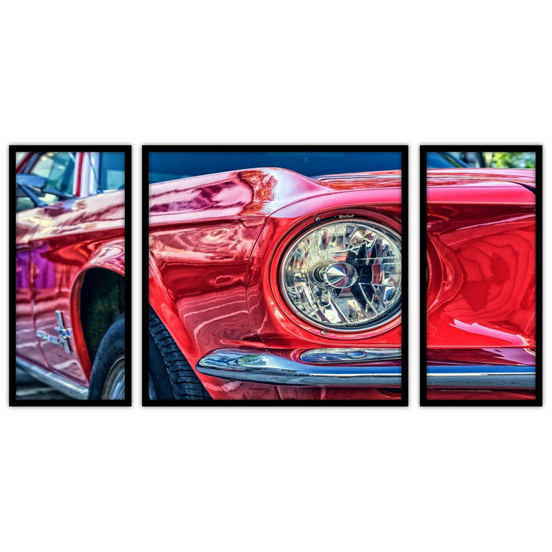 تابلو بکلیت طرح ماشین قدیمی و نوستالژیک مدل B-bu3231 مجموعه 3 عددی