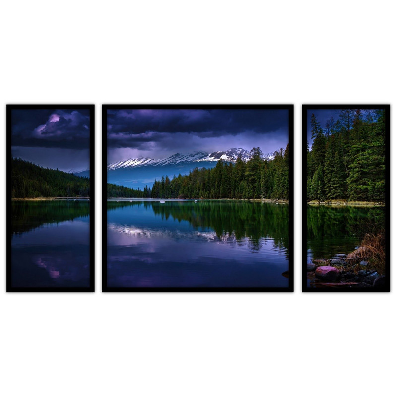 تابلو بکلیت طرح هنری دکوراتیو منظره طبیعت مدل B-bu3237 مجموعه 3 عددی
