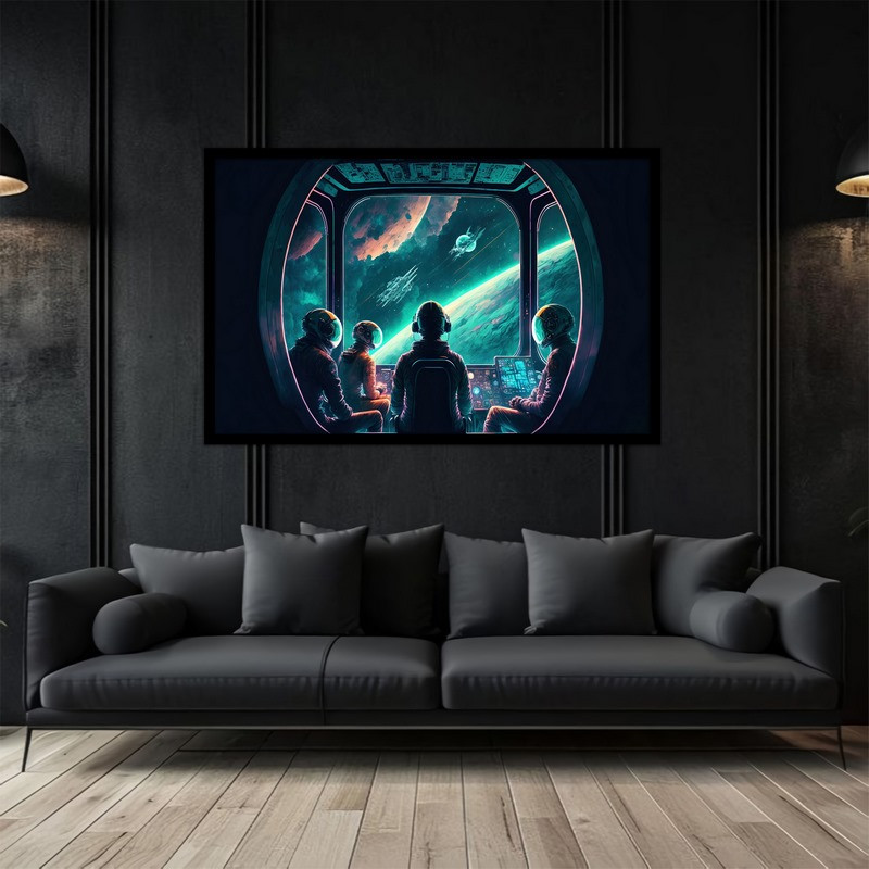 تابلو بکلیت طرح نقاشی و هنری دیجیتال فضا و کهکشان و فضانورد  مدل B-bu5318