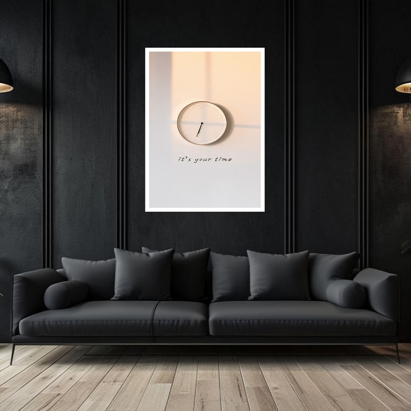 تابلو بکلیت طرح دکوری هنری و مدرن ساعت و جمله انگلیسی مدل W-bu5338