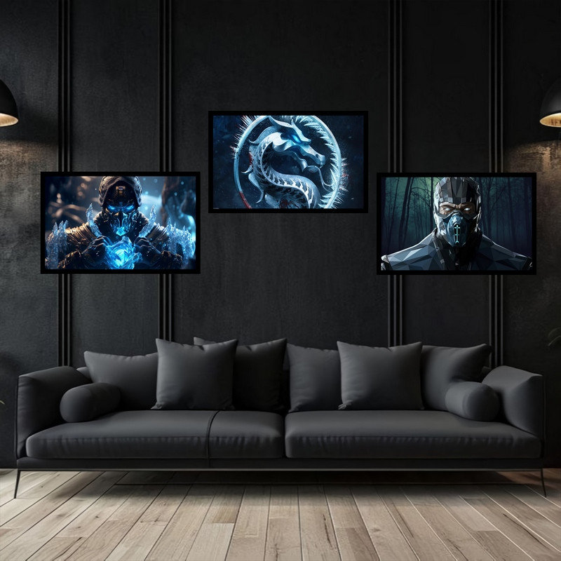 تابلو بکلیت طرح مورتال کمبت  ساب زیرو مدل B-bu3760 مجموعه 3 عددی