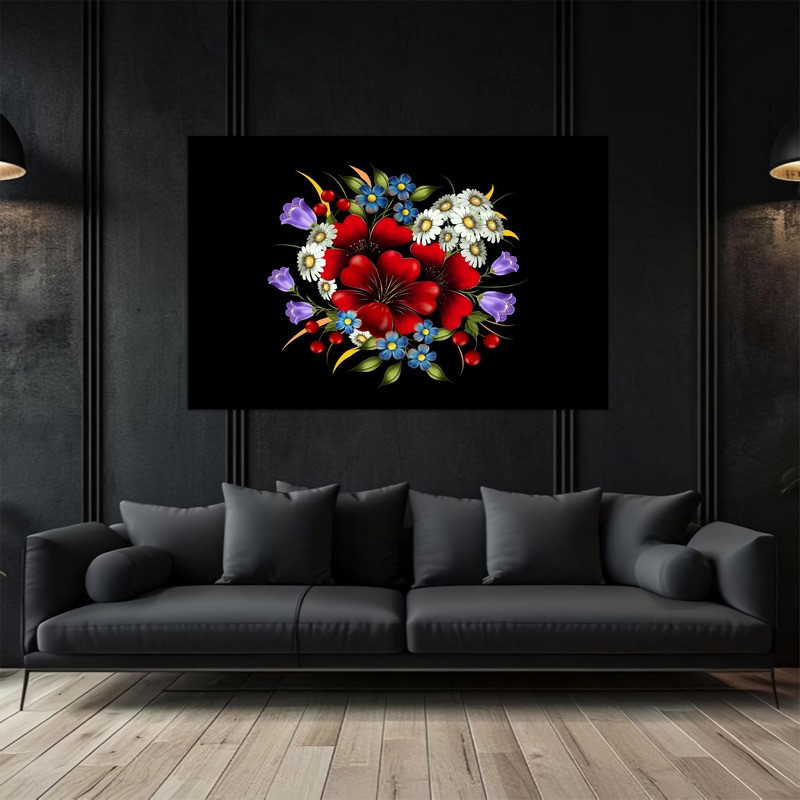 تابلو بکلیت طرح گل نقاشی و هنر دیجیتال  مدل  B-bu5058