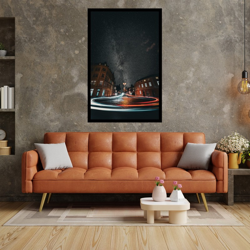 تابلو بکلیت طرح منظره شهری  و آسمان پر ستاره مدل  B-bu5074