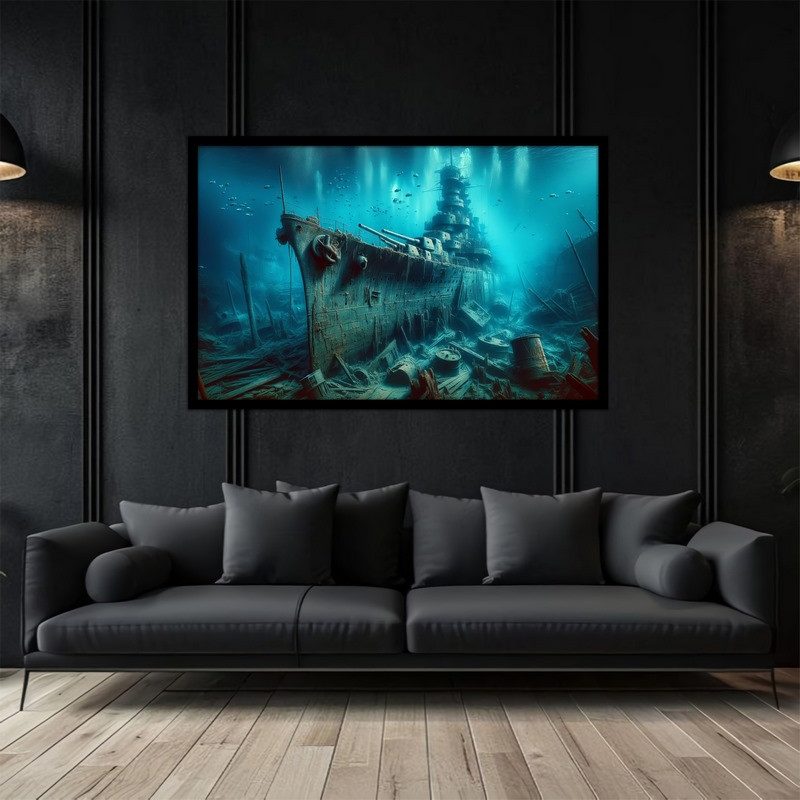 تابلو بکلیت طرح ناو و کشتی جنگی  زیر دریا مدل B-bu5041