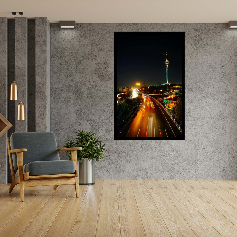 تابلو  نوری بکلیت مدل B-bu2633 طرح منظره شهری تهران برج میلاد