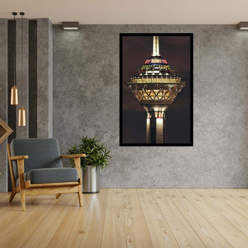 تابلو  نوری بکلیت طرح منظره شهری تهران برج میلاد مدل B-bu2641