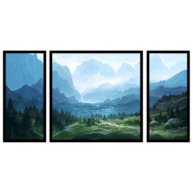 تابلو بکلیت طرح نقاشی طبیعت مدل B-bu3334 مجموعه 3 عددی