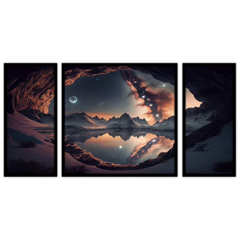 تابلو بکلیت طرح نقاشی دیجیتال مدل B-bu3414 مجموعه 3 عددی