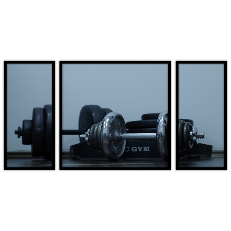 تابلو بکلیت طرح ورزشی دمبل بدنسازی مدل B-bu3421 مجموعه 3 عددی