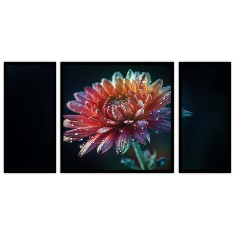 تابلو بکلیت طرح دکوراتیو و هنری گل مدل B-bu3205 مجموعه 3 عددی