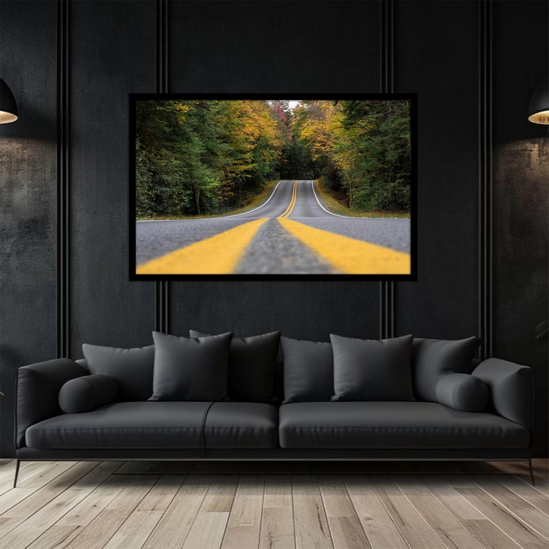 تابلو بکلیت طرح منظره طبیعت جاده جنگلی مدل B-bu5120