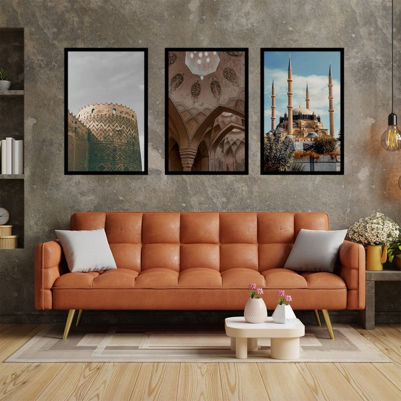 تابلو بکلیت طرح بنای تاریخی معماری ایرانی اسلامی مجموعه 3 عددی مدل B-bu3706