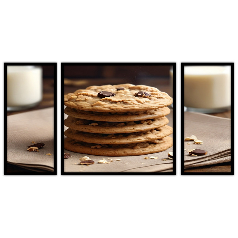 تابلو بکلیت طرح کوکی  کیک و شیرینی  مدل B-bu3082مجموعه 3 عددی