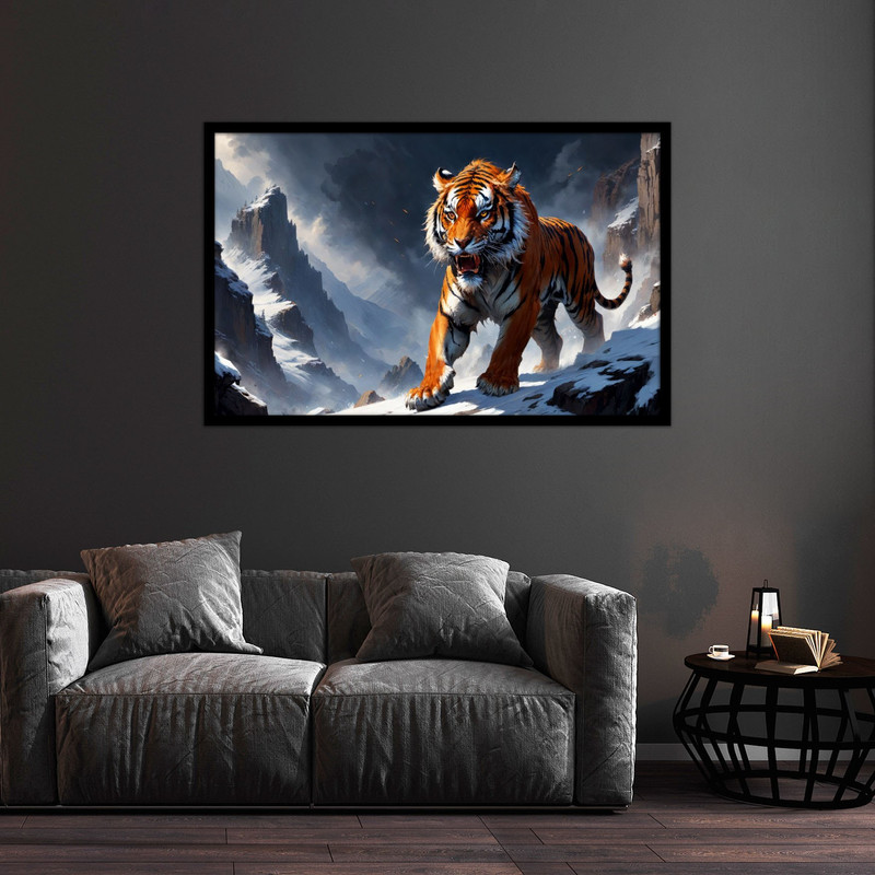 تابلو بکلیت طرح تصاویر کارتونی حیوانات ببر مدل B-bu1424