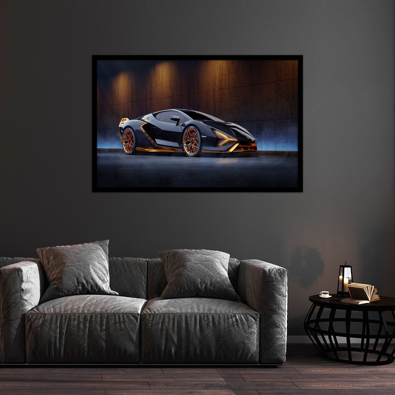 تابلو بکلیت طرح ماشین لوکس و مدرن مدل  B-bu2232