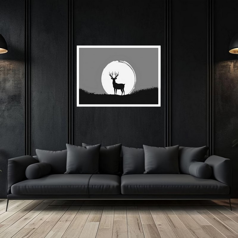 تابلو بکلیت طرح مینیمال و دکوری هنری و مدرن حیوانات و طبیعت گوزن مدل W-bu5447
