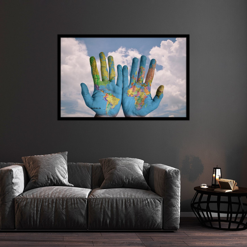 تابلو بکلیت طرح نقشه جهان مدل B-bu2560