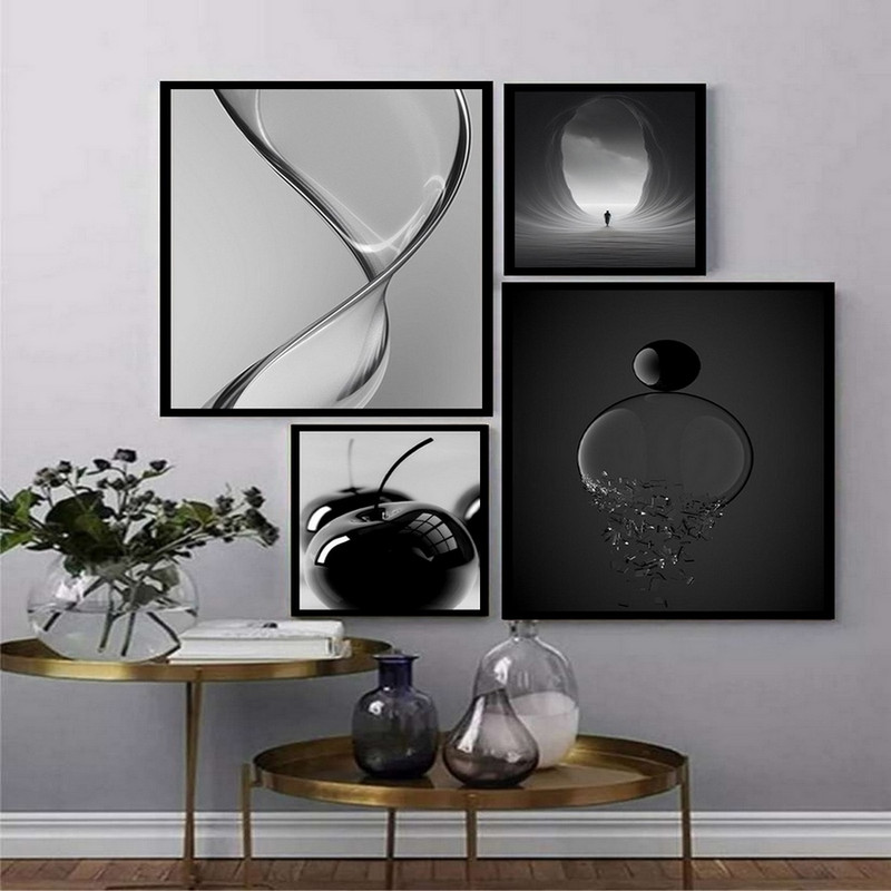 تابلو بکلیت طرح دکوراتیو و دکوری سبک مدرن و گرافیکی مدل B-bu3787 مجموعه 4 عددی