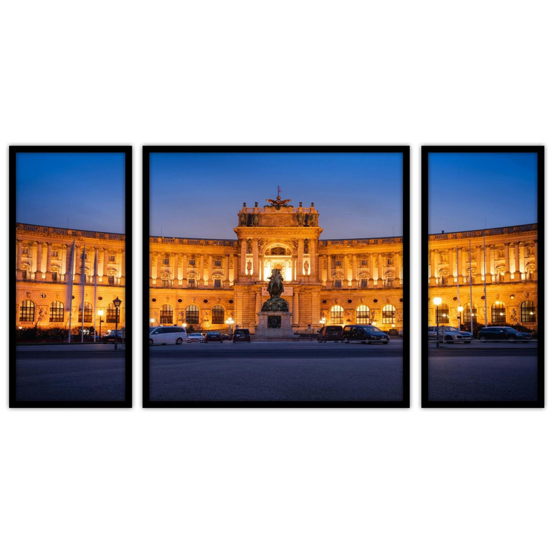 تابلو بکلیت طرح منظره شهری بنا و ساختمان مدل B-bu3672 مجموعه 3 عددی