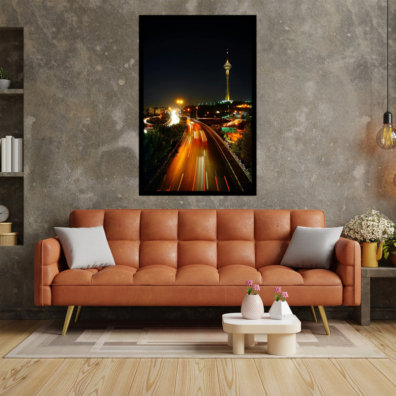 تابلو بکلیت طرح منظره شهری تهران برج میلاد مدل  B-bu2633