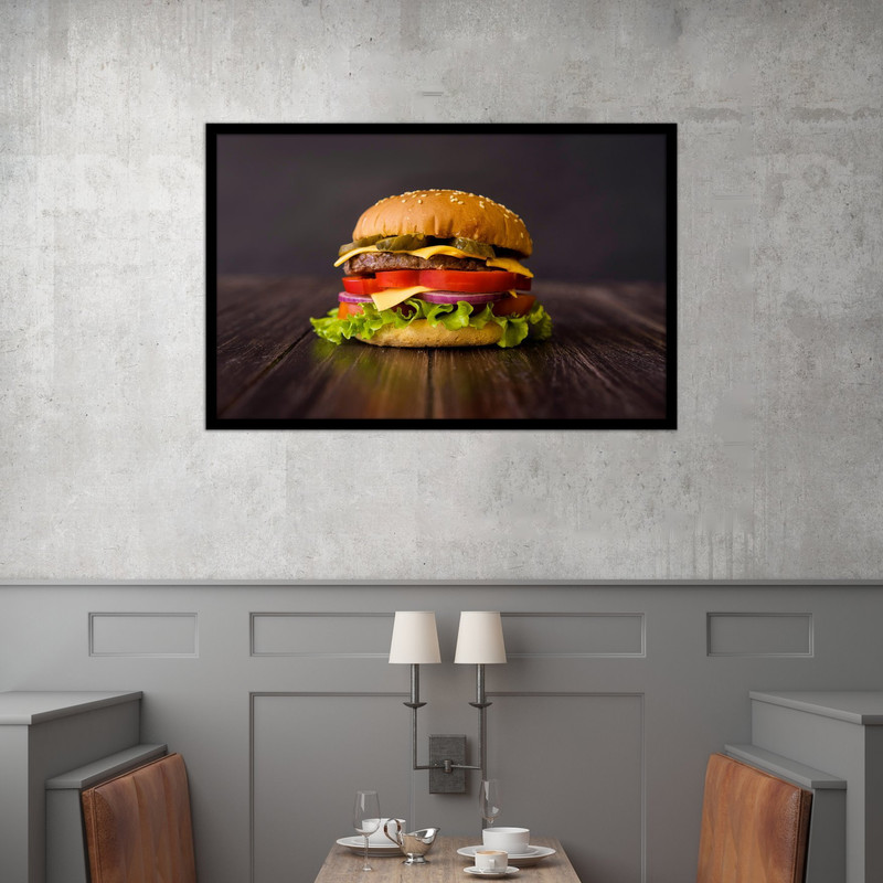 تابلو بکلیت طرح غذا و فست فود همبرگرد مدل B-bu2595