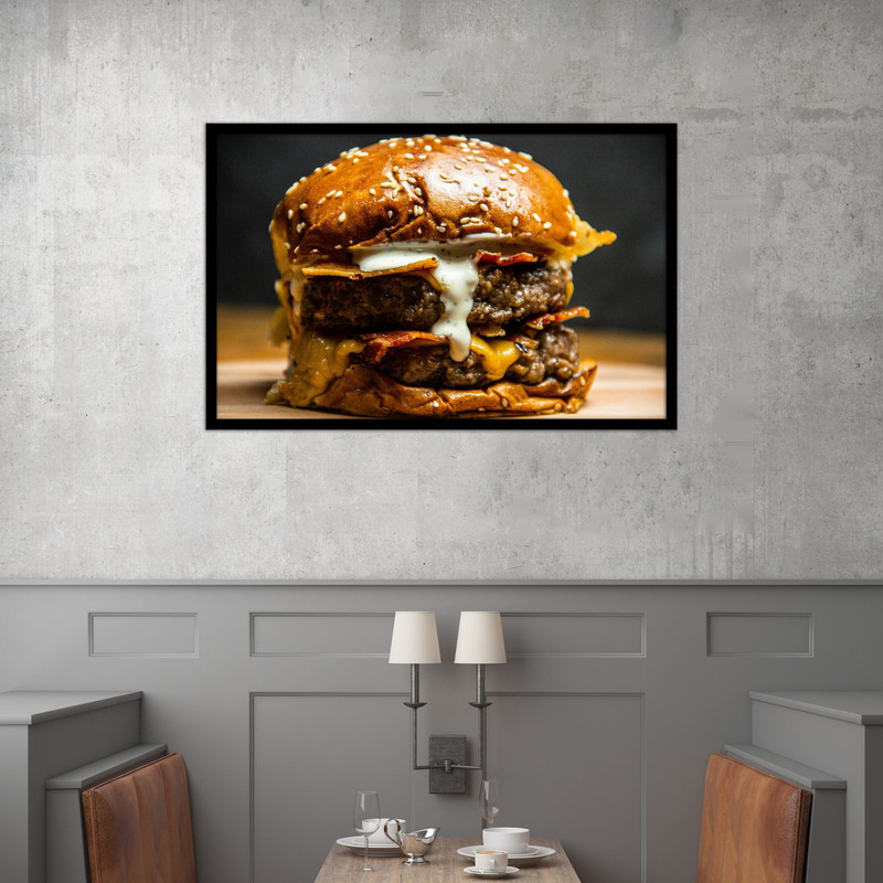 تابلو بکلیت طرح غذا و فست فود  همبرگرد مدل B-bu2592