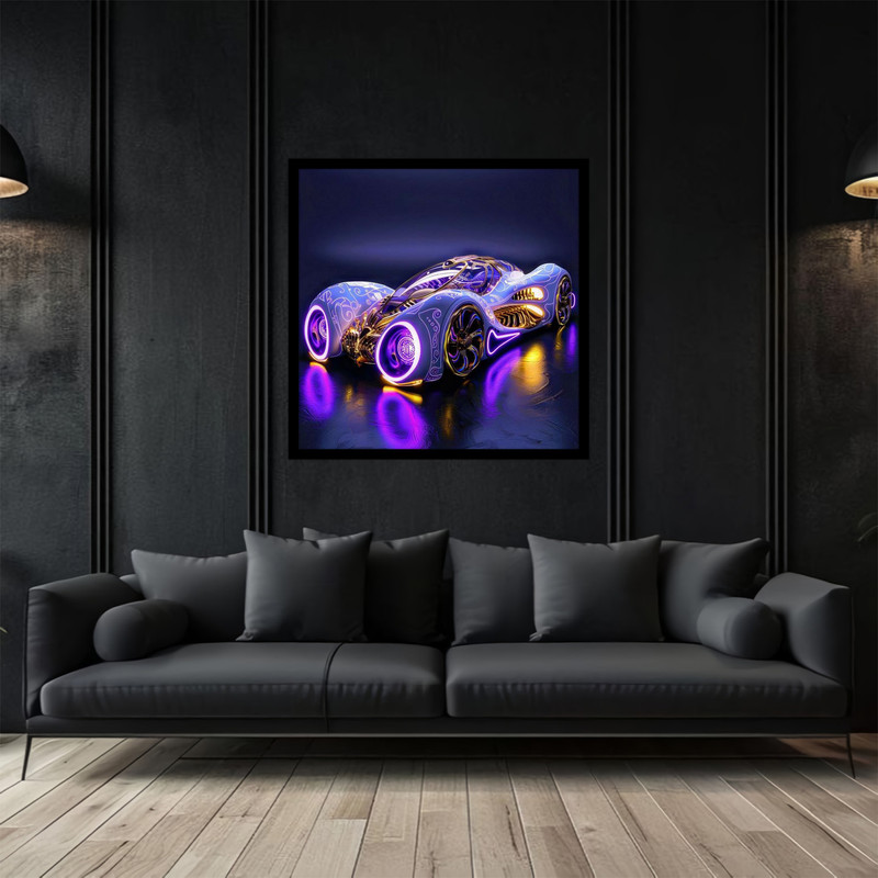 تابلو بکلیت طرح هنری دیجیتال  ماشین مدرن و فانتزی و خودرو مدل B-bu2873