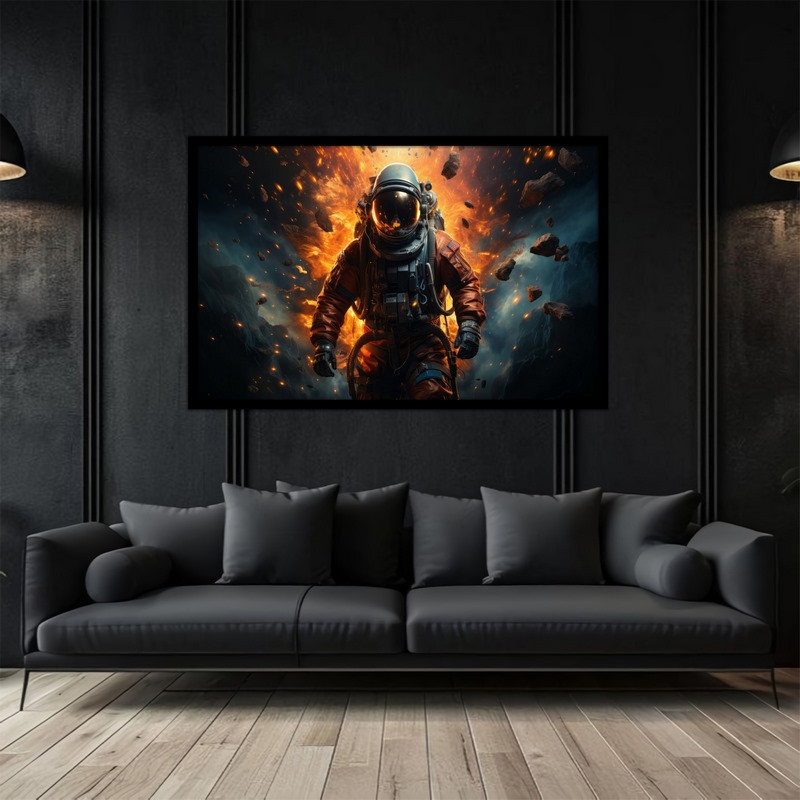 تابلو بکلیت طرح نقاشی و هنر دیجیتال فضا نورد مدل B-bu2865