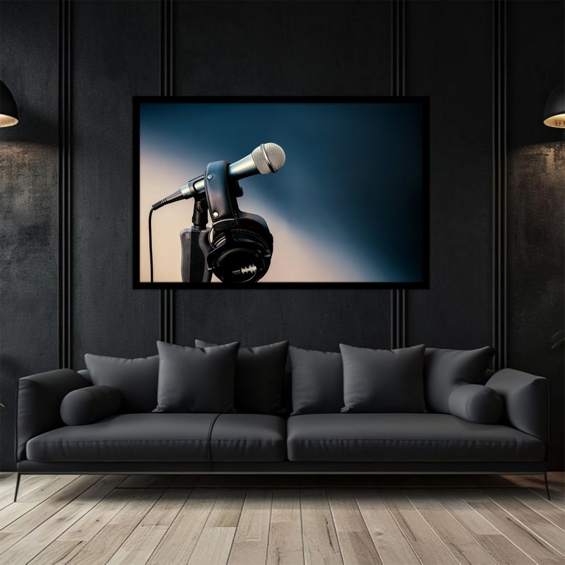 تابلو بکلیت طرح دکوراتیو موسیقی میکروفون مدل  B-bu5067