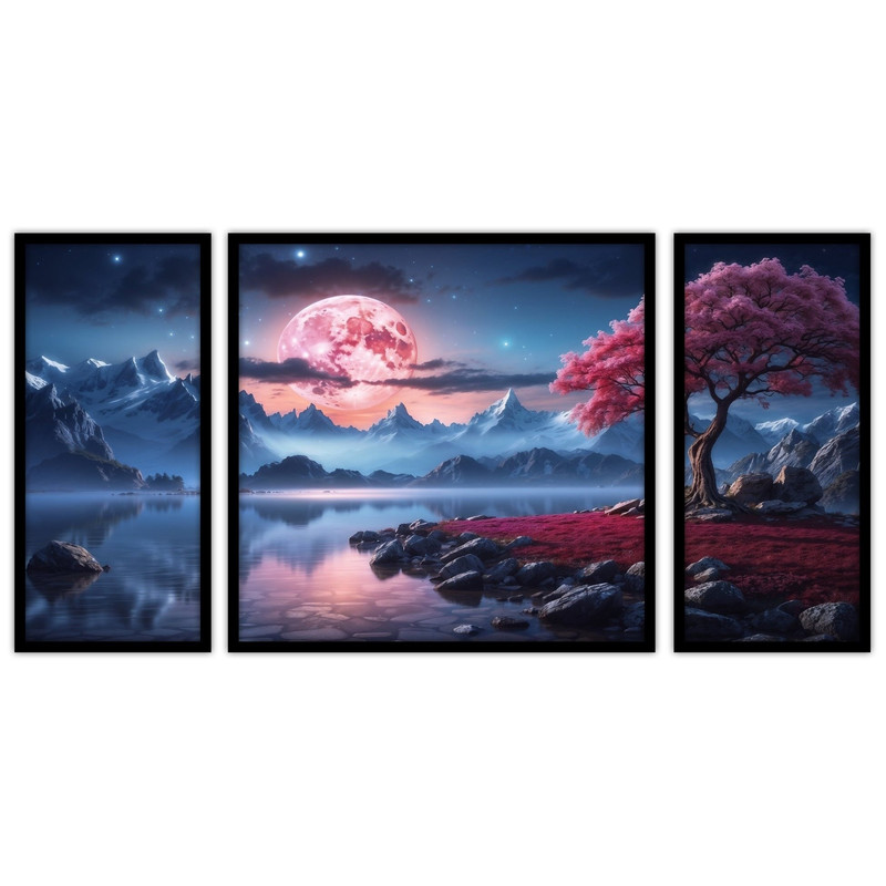 تابلو بکلیت طرح دکوراتیو و مدرن مدل B-bu3063 مجموعه 3 عددی