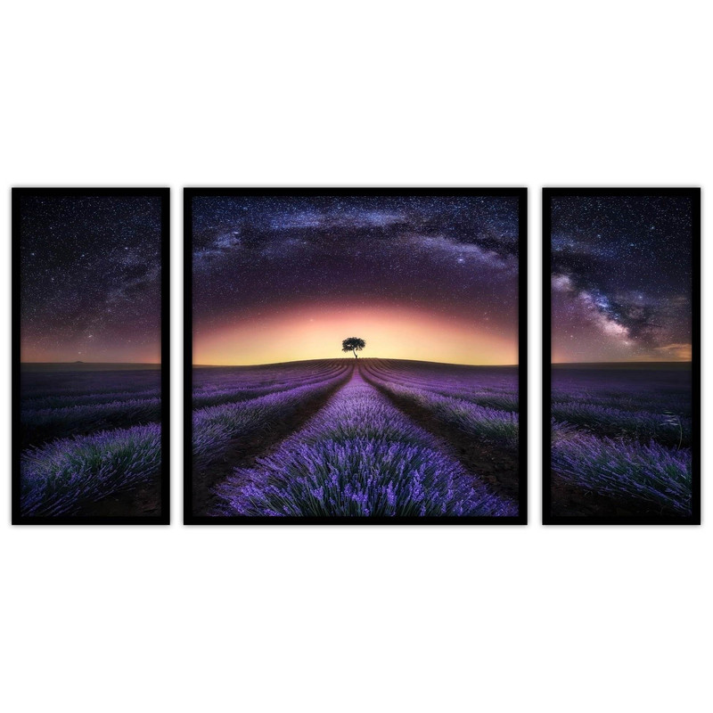 تابلو بکلیت طرح تصویر هنری و مدرن تک درخت  مدل B-bu3422 مجموعه 3 عددی