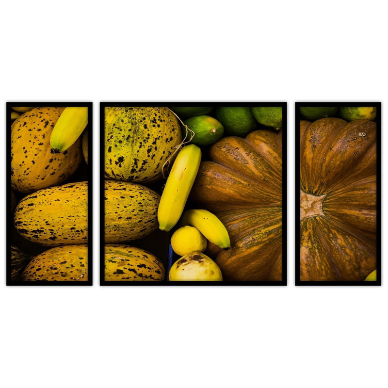 تابلو بکلیت طرح دکوراتیو میوه ها مدل B-bu3473 مجموعه 3 عددی