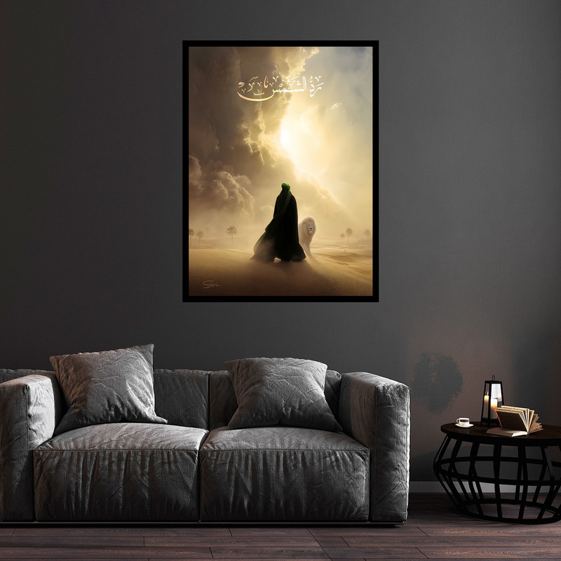 تابلو بکلیت طرح تصویر مذهبی امیرالمومنین امام علی (ع) مدل B-bu5621 فریم مشکی