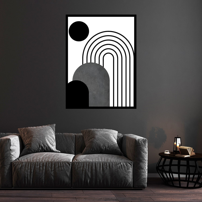 تابلو بکلیت طرح هنری مینیمال دکوری و دکوراتیو مدل B-bu5852 فریم مشکی