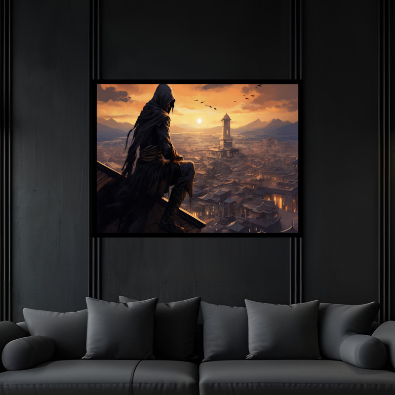 تابلو بکلیت طرح گیمینگ و گیم نت شخصیت بازی  مدل B-bu6574 فریم مشکی