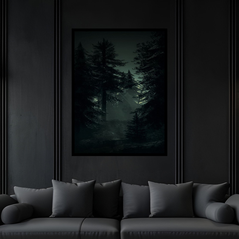 تابلو بکلیت طرح جنگل درخت و طبیعت مدل B-bu6770 فریم مشکی