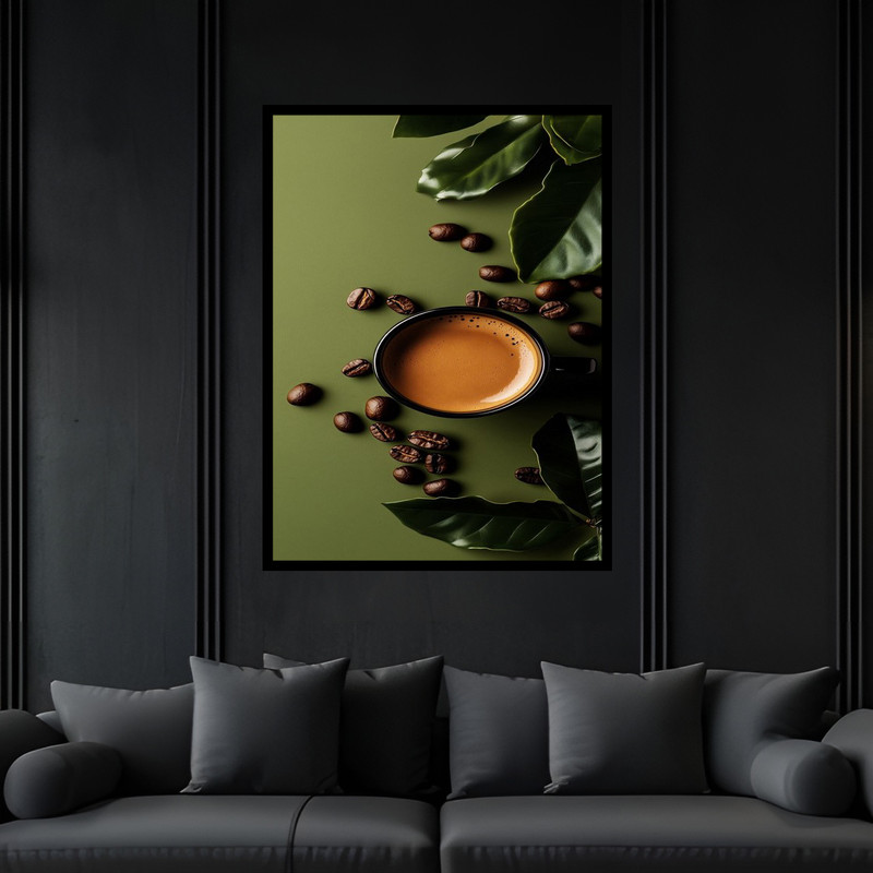 تابلو بکلیت طرح کافی و کافی شاپ و قهوه مدل B-bu6325 فریم مشکی