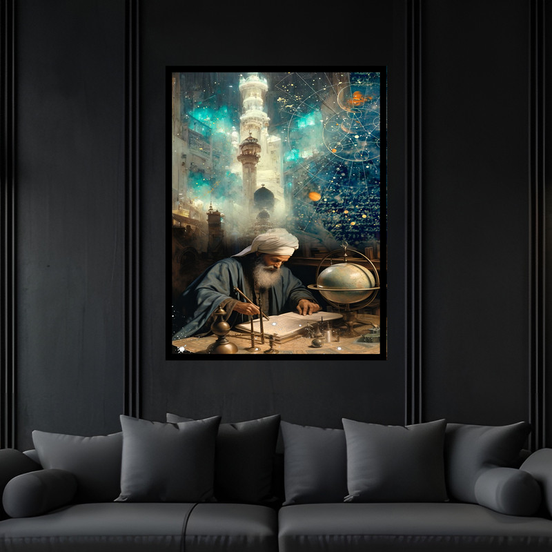 تابلو بکلیت طرح دکوری باستانی تاریخی مشاهیر و دانشمندان ایران مدل B-bu7287 فریم مشکی