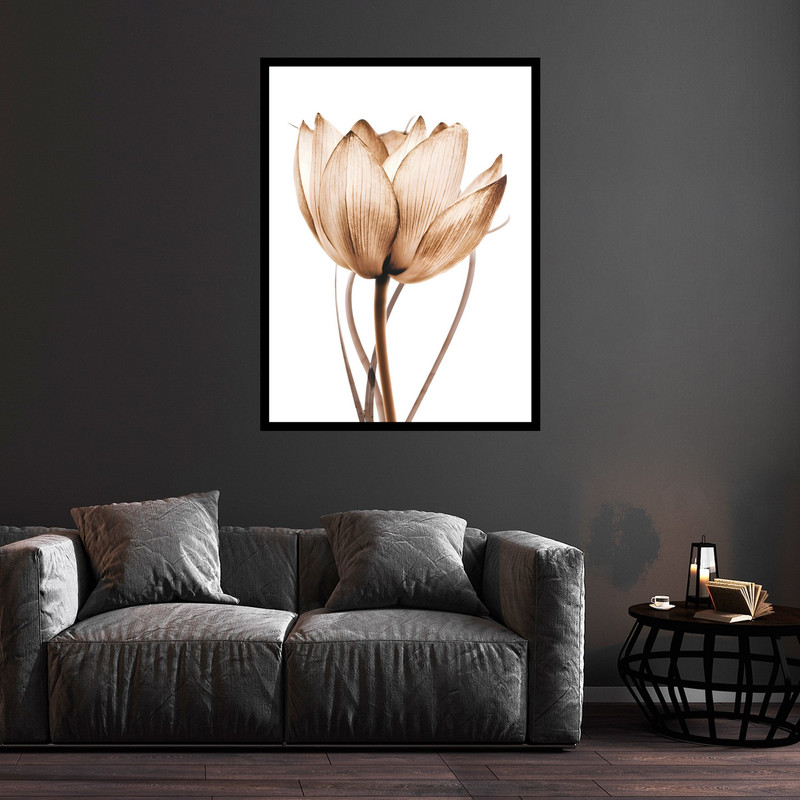 تابلو بکلیت طرح هنری دکوری و دکوراتیو مینیمال گل مدل B-bu5846 فریم مشکی