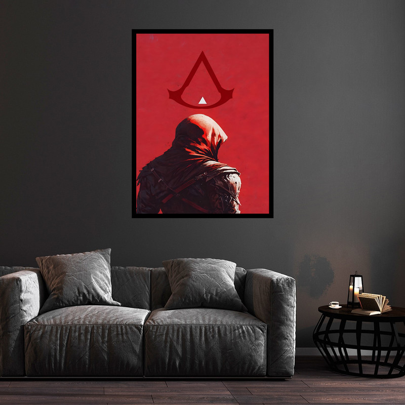 تابلو بکلیت طرح دکوری گیم و گیمینگ بازی اساسین کرید مدل B-bu5761 فریم مشکی