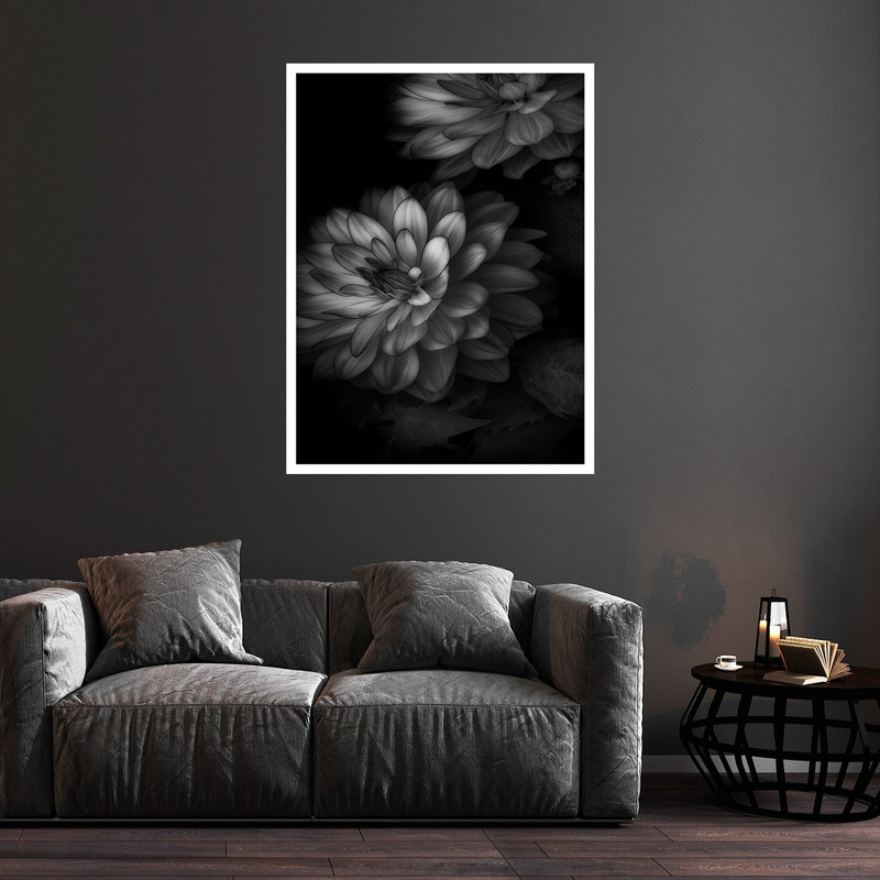 تابلو بکلیت طرح هنری کلاسیک و مدرن گل مدل W-bu5841 فریم سفید