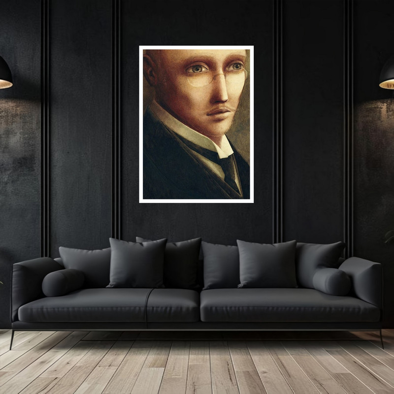 تابلو بکلیت طرح دکوراتیو هنری و کلاسیک چهره فانتزی مدل W-bu5504 فریم سفید