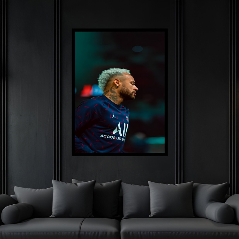 تابلو بکلیت طرح ورزشی بازیکن فوتبال نیمار مدل B-bu7061 فریم مشکی