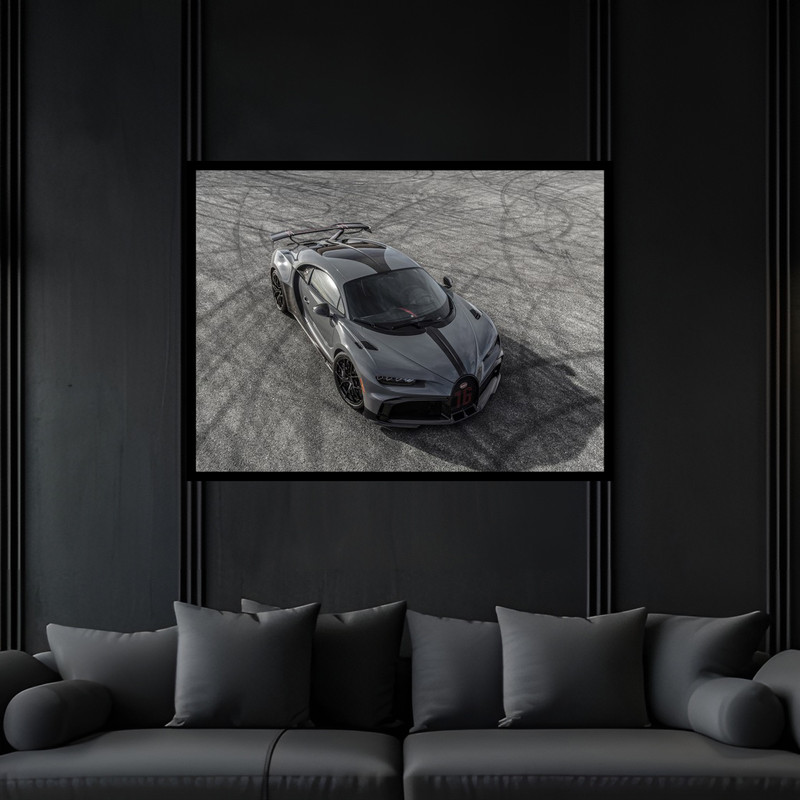 تابلو بکلیت طرح مدرن خودرو و ماشین مسابقه بوگاتی  مدل B-bu6604 فریم مشکی