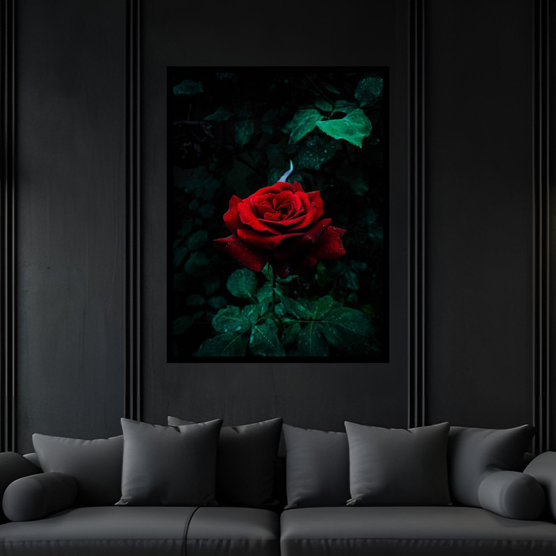 تابلو بکلیت طرح هنری دکوراتیو طبیعن و گل مدل B-bu5953 فریم مشکی