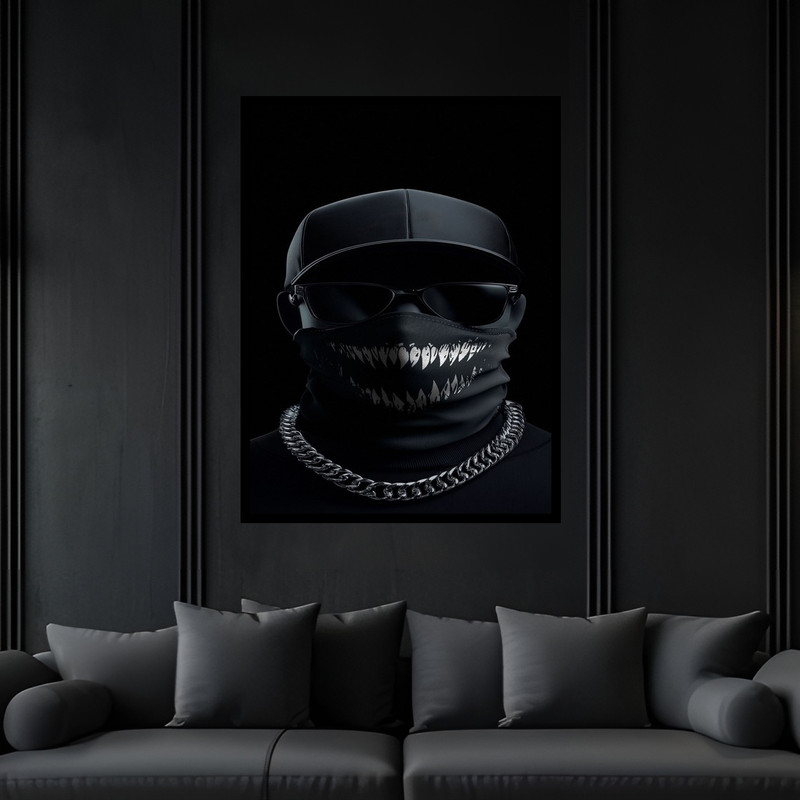 تابلو بکلیت طرح دکوراتیو مدرن خفن مدل B-bu6222 فریم مشکی